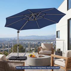 11 Feet Patio Offset Cantilever Umbrella 360° Rotation Aluminum Tilt-Navy
