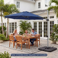 11 Feet Patio Offset Cantilever Umbrella 360° Rotation Aluminum Tilt-Navy
