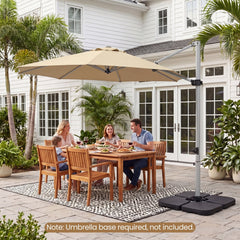 11 Feet Patio Offset Cantilever Umbrella 360° Rotation Aluminum Tilt-Beige