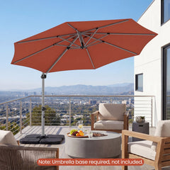 11 Feet Patio Offset Cantilever Umbrella 360° Rotation Aluminum Tilt-Brick Red