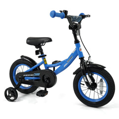 12 Inch Kids Bike with Removable Training Wheels and Adjustable Seat, Blue