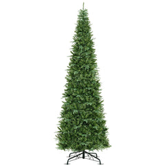 12 FT Pre-Lit Hinged Artificial Christmas Tree with 2517 Mixed PVC and PE Branch Tips
