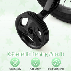 12 Inch Kids Bike with Basket, Bell and Detachable Training Wheels, Silver
