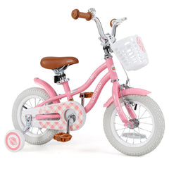 12 Inch Kids Bike with Training Wheels and Basket for Boys and Girls Ages 3 to 4