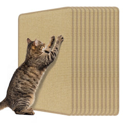 12 Piece Cat Scratcher Mat Set, 24 x 16 Inch Natural Sisal Pads with Non Slip Latex Backing