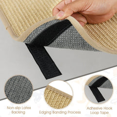 12 Piece Cat Scratcher Mat Set, 24 x 16 Inch Natural Sisal Pads with Non Slip Latex Backing