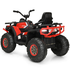 12V Kids Electric ATV Quad, 4 Wheeler with 2 Motors, Spring Suspension, LED Lights and MP3, 3 to 8 km/h, Red