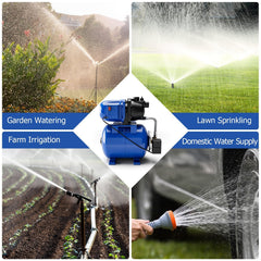 1200 W Garden Water Pump Shallow Well Pressurized Irrigation-Blue