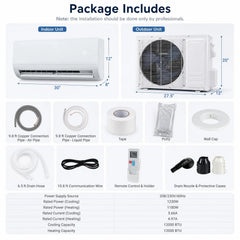 Lithzen 12000 BTU 115V 17 SEER2 Mini Split Air Conditioner and Heater WiFi Enabled