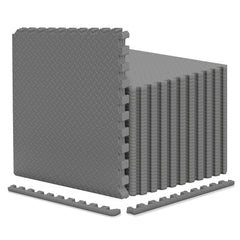 12Tiles 1/2 inches Puzzle Exercise Floor Mats-Gray