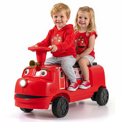 12V 2 Seater Kids Ride On Train, Licensed Chuggington with Flip Seat, Hidden Storage, Headlight and Charging Port, Red