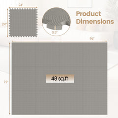 12 Pack Non-Slip Protective Interlocking EVA Foam Floor Tiles-Gray