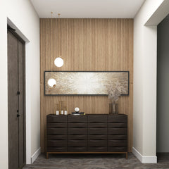 12-Pack PVC Slat Wall Panels for Interior Wall Decoration for Living Room and TV Background-Walnut