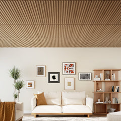 12-Pack PVC Slat Wall Panels for Interior Wall Decoration for Living Room and TV Background-Walnut