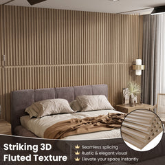 12-Pack PVC Slat Wall Panels for Interior Wall Decoration for Living Room and TV Background-Walnut