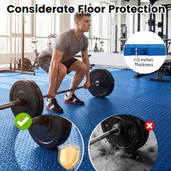 12 Tiles 1/2 inches Puzzle Exercise Floor Mats-Blue