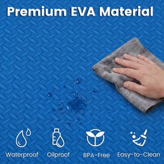 12 Tiles 1/2 inches Puzzle Exercise Floor Mats-Blue