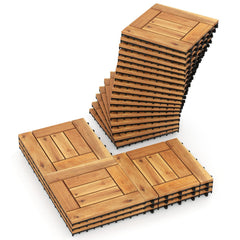 12 inches x 12 inches Indoor Outdoor Floor Tiles for Patio Balcony Backyard Porch Poolside-Natural
