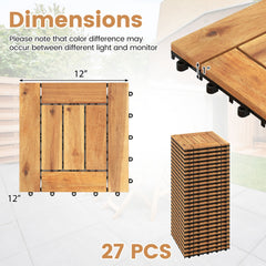 12 inches x 12 inches Indoor Outdoor Floor Tiles for Patio Balcony Backyard Porch Poolside-Natural