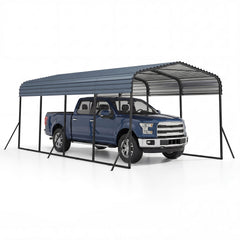 12 x 20 Feet Heavy-Duty Carport Outdoor Galvanized Steel Garage Car Shelter-Black