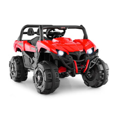 12V Kids Ride On UTV Truck with Soft Start, 15 Degree Climbing, Lockable Doors, Cargo Bed and Parent Remote, Red