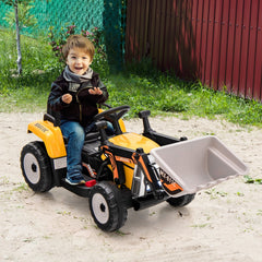 12V Kids Ride On Excavator with Adjustable Arm and Bucket, Parent Remote, Seat Belt and 66 lb Limit, Ages 3 to 8, Yellow
