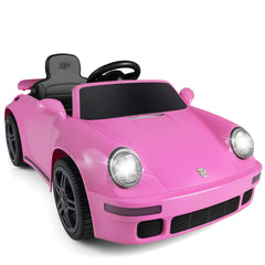 12V Licensed RUF CTR Kids Ride On Sports Car with 4 Songs, Rear Wing, Seat Belt and Parent Remote, 55 lb Limit, Pink