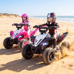 12V Kids Ride On ATV Quad, 3 to 7 mph, Dual 15W Motors, 15 Degree Climbing, 66 lb Capacity, Ages 3 and Up, Black
