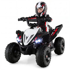 12V Kids Ride On ATV Quad, 3 to 7 mph, Dual 15W Motors, 15 Degree Climbing, 66 lb Capacity, Ages 3 and Up, Black