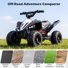 12V Kids Ride On ATV Quad, 3 to 7 mph, Dual 15W Motors, 15 Degree Climbing, 66 lb Capacity, Ages 3 and Up, Black