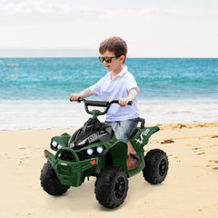 12V Kids Ride On ATV Quad with Quiet Non Slip Wheels for Lawn and Beach, 77 lb Capacity, High and Low Speed, Army Green