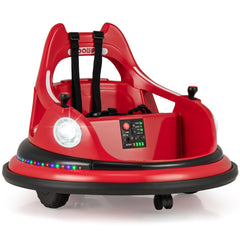 12V Kids Ride On Bumper Car with Slow Start and Slow Stop, 5 Point Belt, 360 Spin and Parent Remote, 66 lb, Red