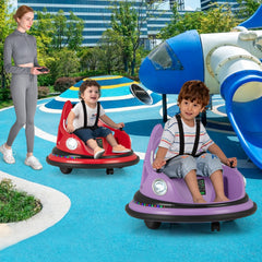 12V Kids Ride On Bumper Car with Slow Start and Slow Stop, 5 Point Belt, 360 Spin and Parent Remote, 66 lb, Red
