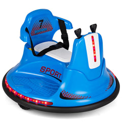 12V Kids Ride On Bumper Car with Safety Harness, Ergonomic Back, Soft Bumper and Parent Remote, 66 lb, Blue