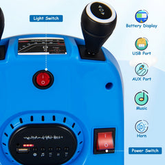 12V Kids Ride On Bumper Car with Safety Harness, Ergonomic Back, Soft Bumper and Parent Remote, 66 lb, Blue