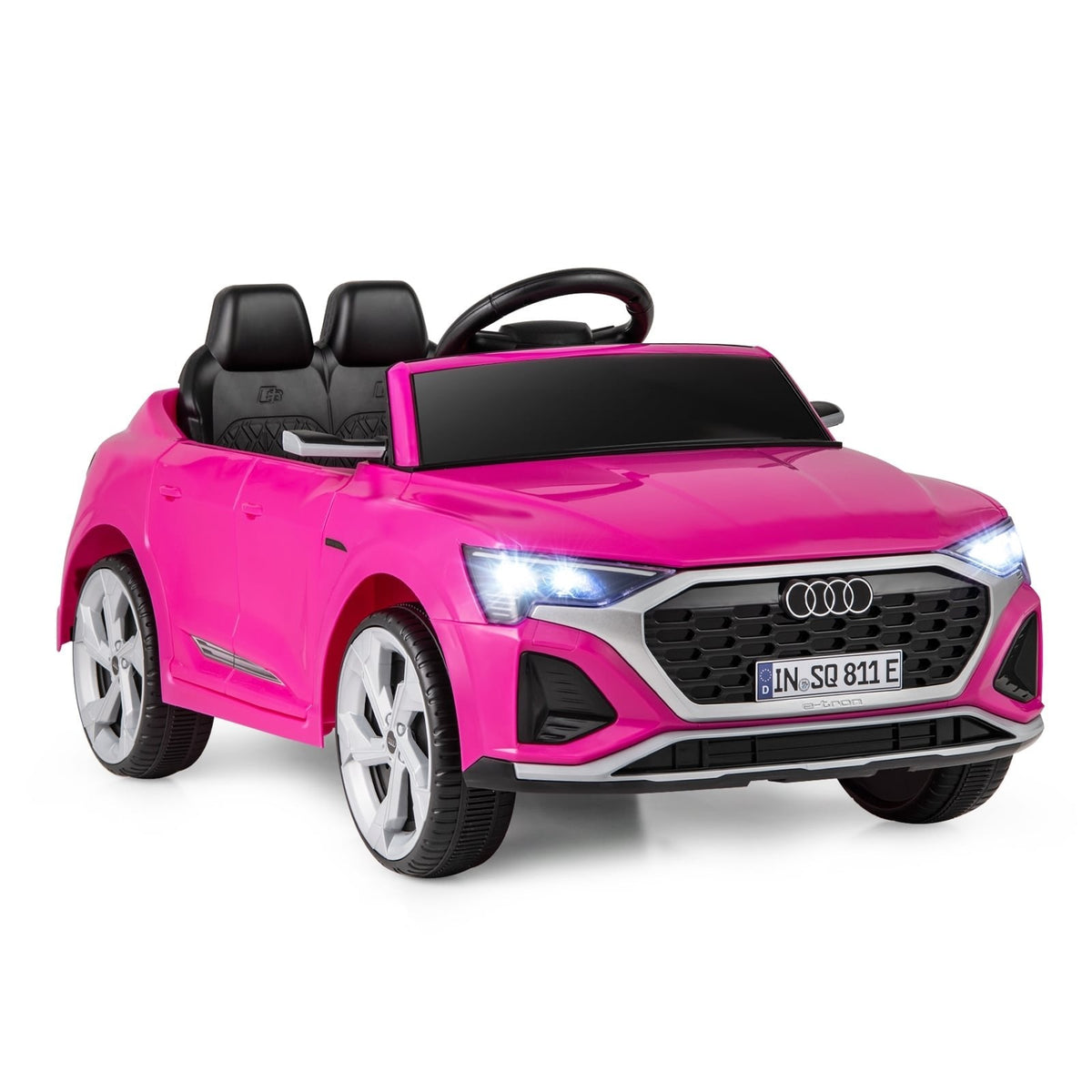 12V Licensed Audi SQ8 Kids Ride On Car with Power Display, Parent Remote, 3 Speeds and Soft Start, 38.5 in, Pink
