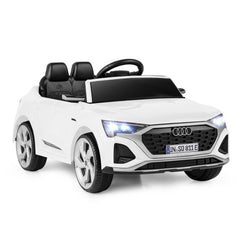 12V Licensed Audi SQ8 Kids Ride On Car with Soft Start, Parent Remote, 3 Speeds and Two 12V Motors, 38.5 in, White