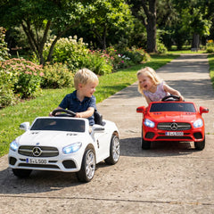 12V Licensed Mercedes-Benz SL Kids Ride On Car with Dual 25W Motors, Battery Indicator and Parent Remote, 66 lb, White