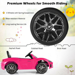 12V Licensed Maserati Kids Ride On Car with 2.4G Parent Remote, Spring Suspension, Radio and USB, 66 lb, Pink