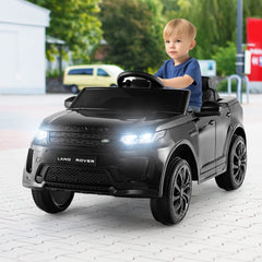 12V Licensed Land Rover Discovery Kids Ride On Car with Parent Remote, Lockable Doors, Slow Start and USB, 55 lb, Black