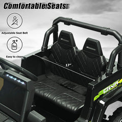 12V Kids 2 Seater Ride On Truck with Camouflage Graphics, 2.4G Remote, 3 Speeds and 17 in Bench, 77 lb
