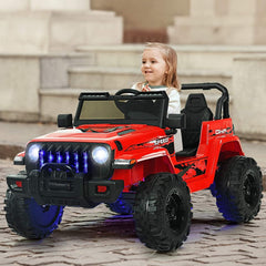 12V Kids 2 Seater Ride On Truck with 1 to 2 Hour Play Time, 2.4G Remote, 3 Speeds and 17 in Bench, 77 lb, Red