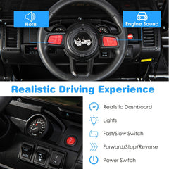 12V Kids 2 Seater Ride On Truck with Soft Start, 2.4G Remote, 3 Speeds and Wireless Music, 77 lb, Solid Black