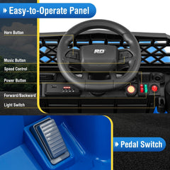 12V Kids Ride On Truck with Slow Start, Parent Remote, 3 Speeds, Lockable Doors and USB, 66 lb, Navy