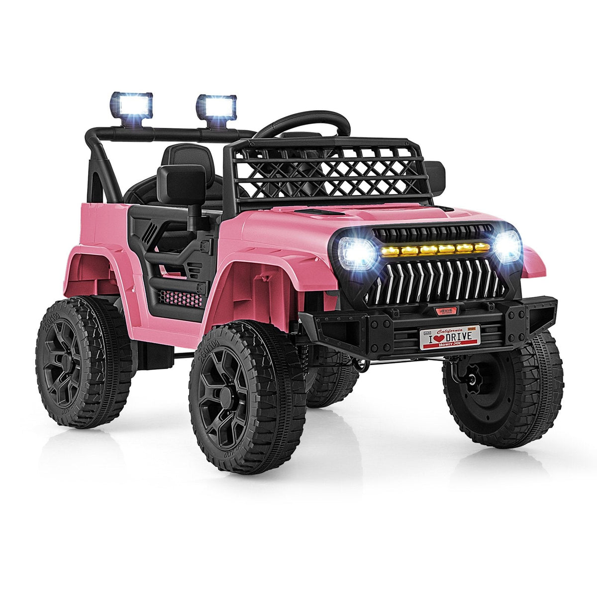 12V Kids Ride On Truck with Wireless Music, USB, Parent Remote, 3 Speeds and Battery Indicator, 66 lb, Pink