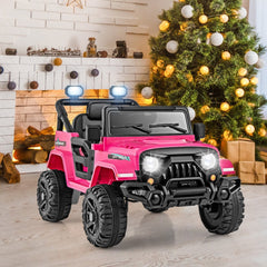 12V Kids Ride On Truck with Integrated Charging Port, 2 x 35W Motors and 3 Speed Remote, 66 lb, Pink