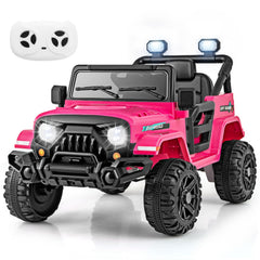 12V Kids Ride On Truck with Integrated Charging Port, 2 x 35W Motors and 3 Speed Remote, 66 lb, Pink
