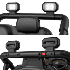 12V Kids Ride On Truck with Roof Searchlights, LED Headlights, 3 Speed Remote and Wireless Music, 66 lb, Red