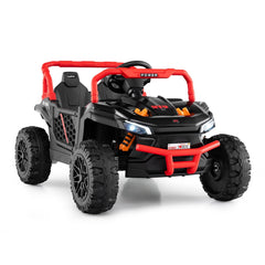 12V Kids Ride On Off Road UTV with Parent Remote, 3 Speeds, Shock Absorbing Tyres, USB and MIC Port, 40 in, Black