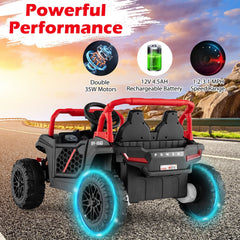 12V Kids Ride On Off Road UTV with Parent Remote, 3 Speeds, Shock Absorbing Tyres, USB and MIC Port, 40 in, Black